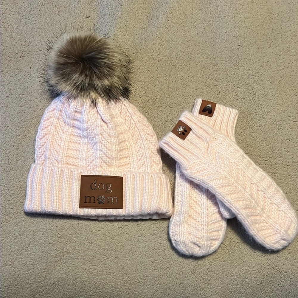 Knit Hat and Mittens Set